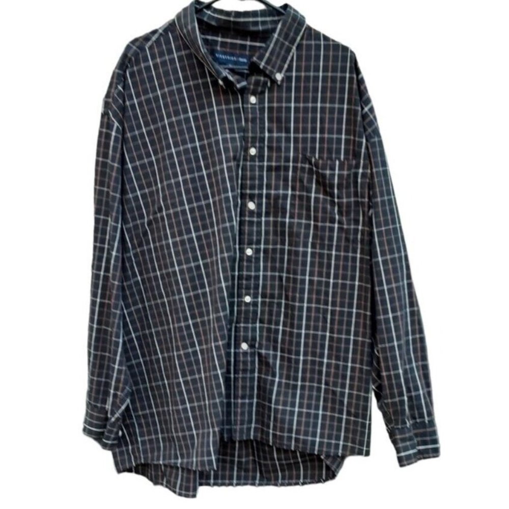 Siegfried & Company Men's Button Down Shirt Size 4XL Black Plaid Long Sl…‎